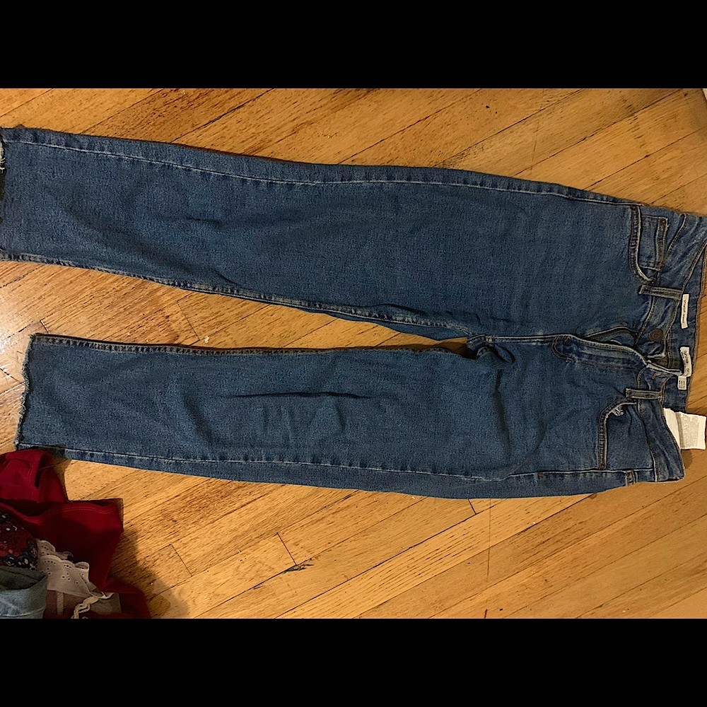Bershka cropped straight leg jean